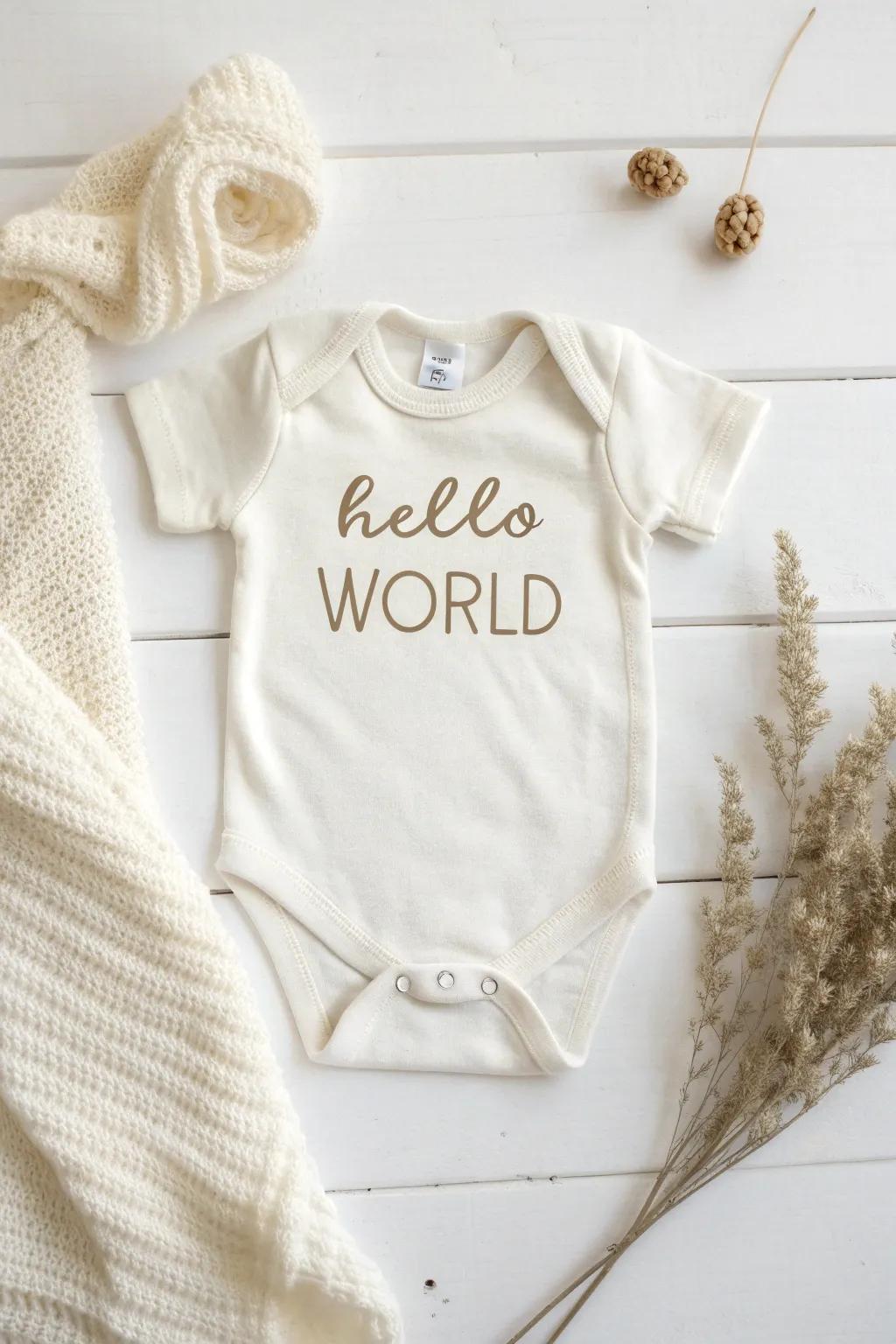 Greet your little one with a hint of simple elegance. 🌿 #GreetingsUniverse #BabyStyle