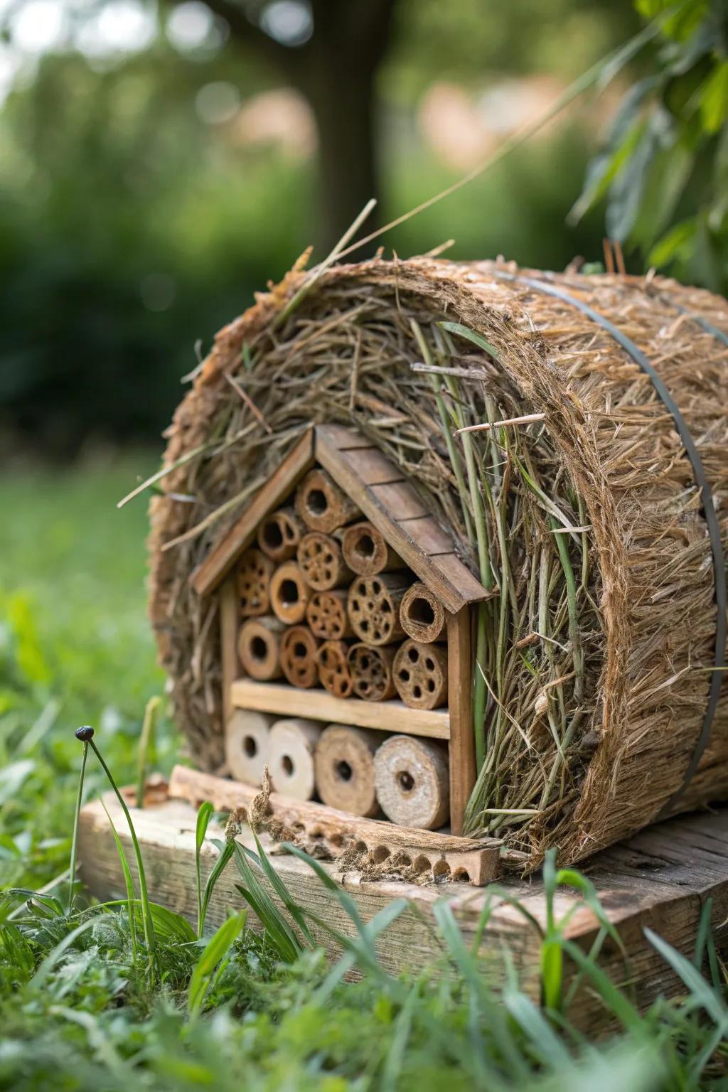 Fashion a Cozy Retreat for Garden Denizens via This Captivating Fodder Bundle Haven.