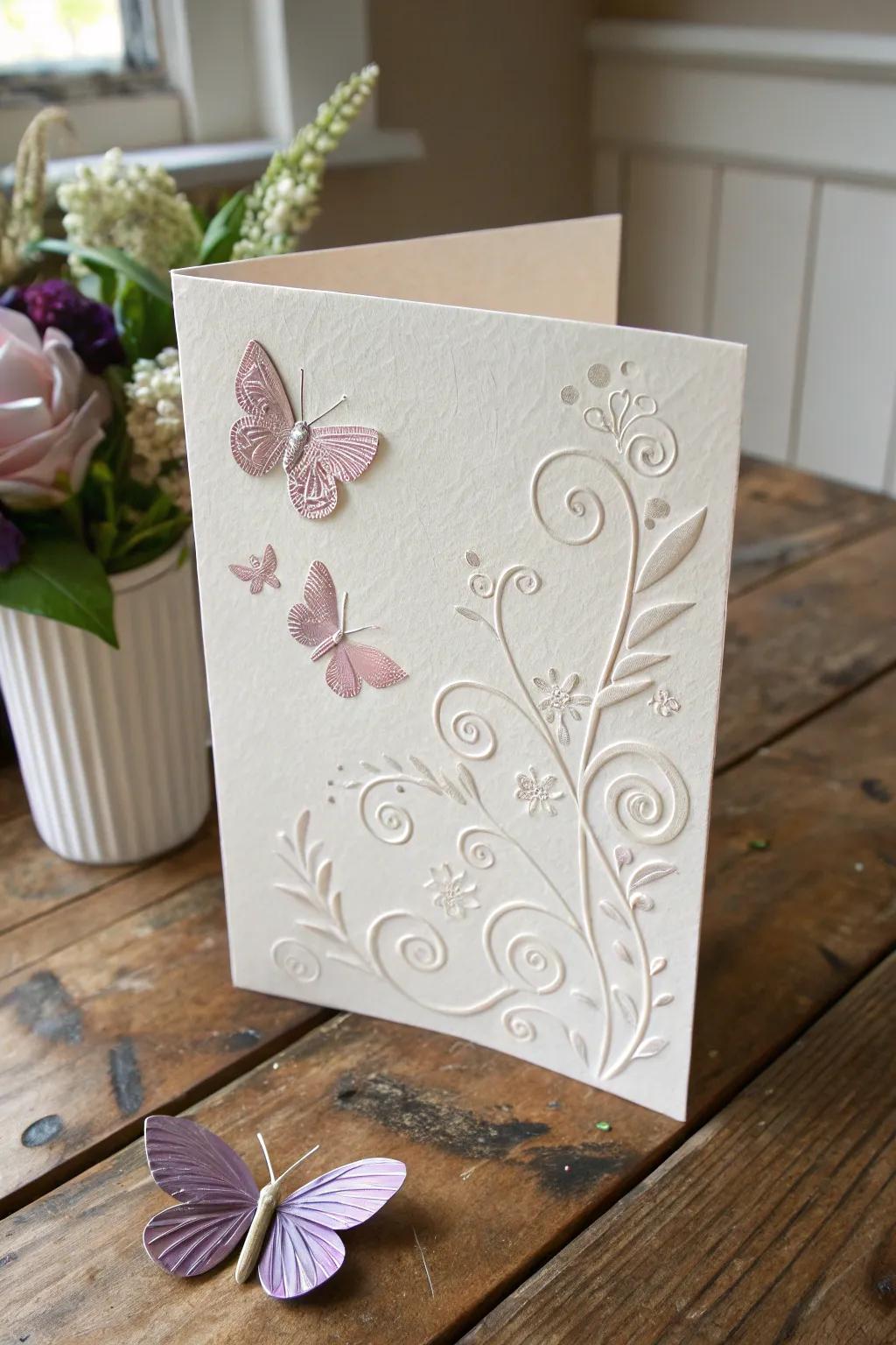 Let your creativity take flight with enchanting butterfly designs that bring a whimsical flutter to your cards.