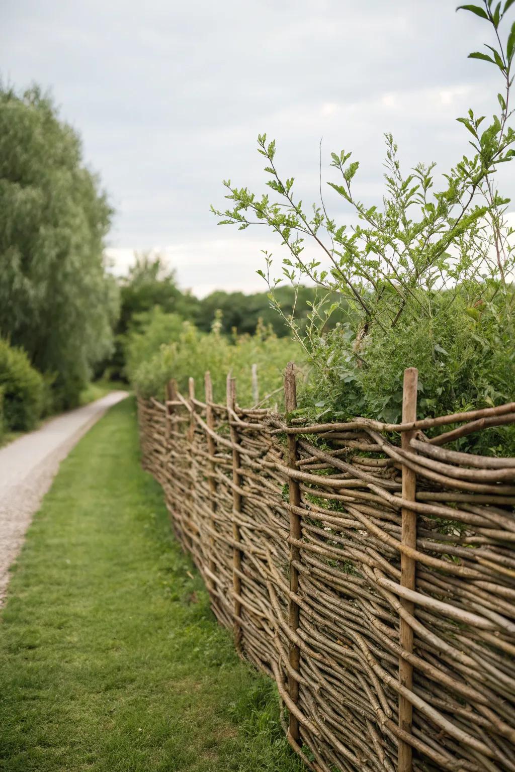 Embrace natural beauty with a handcrafted osier fence – a perfect fusion of simplicity and charm.