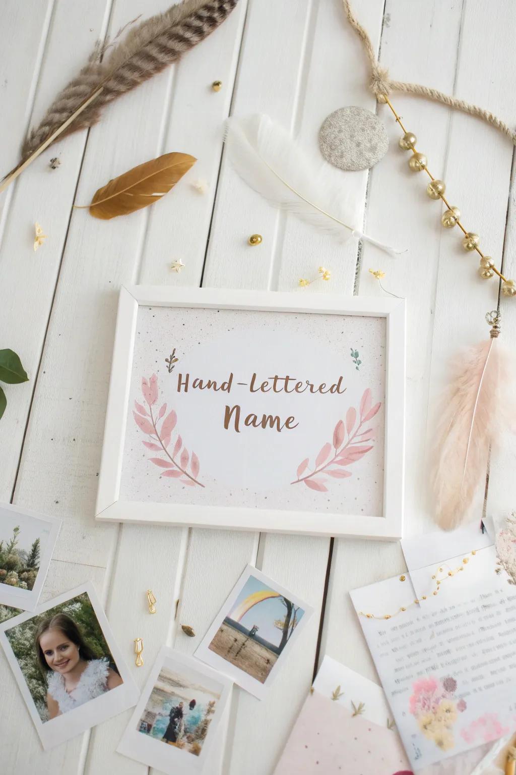 Share your individual saga through a tailored montage that beautifully merges your name and affections.