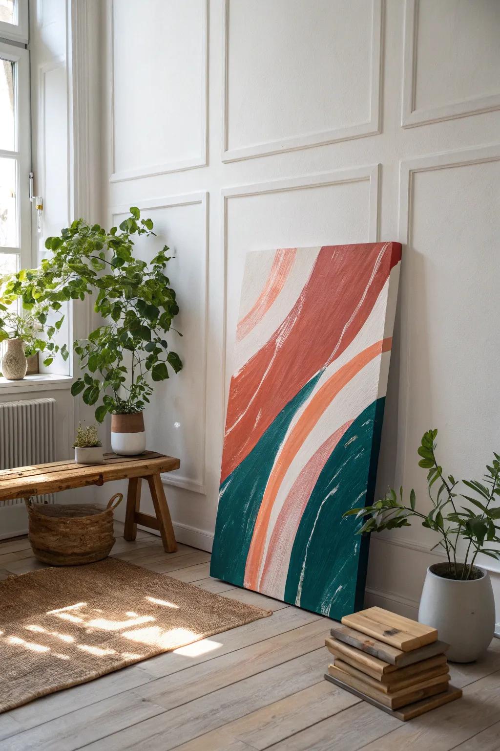 Embrace imagination with a daring and exquisite non-figurative canvas, where color converges with craftsmanship.