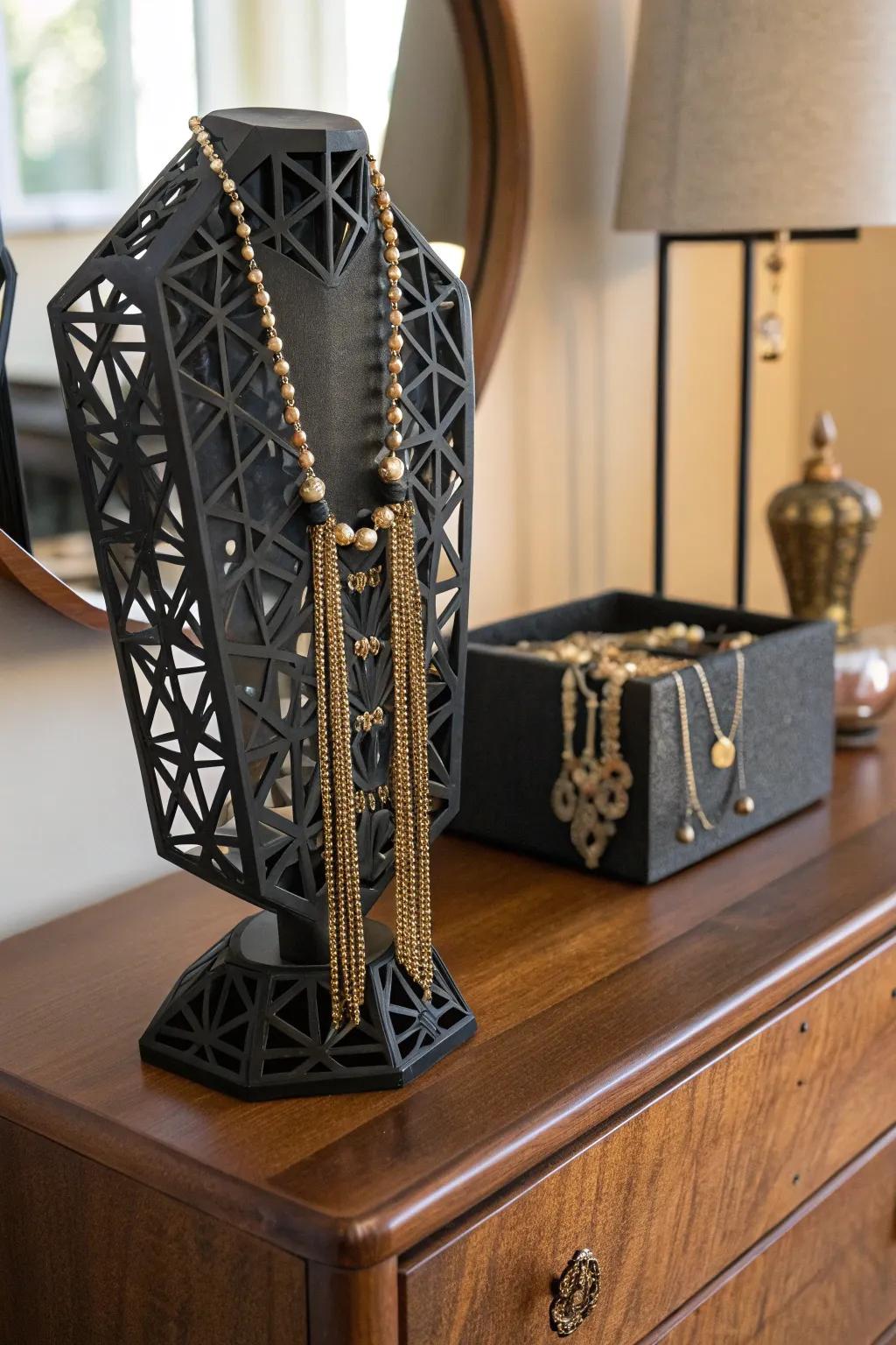 Refine your adornment presentation with this breathtaking, additive manufactured jewelry display, where artistry converges with elegance.