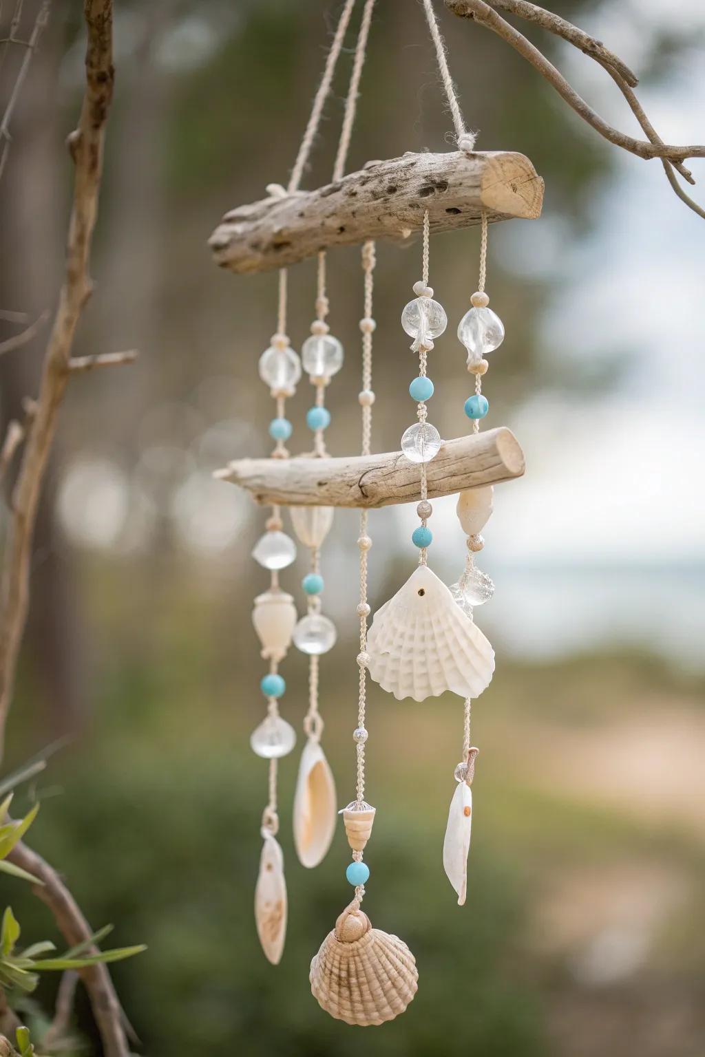 Tranquility in Simplicity: Nature-inspired sonorous ornaments for a hint of seaside refinement.