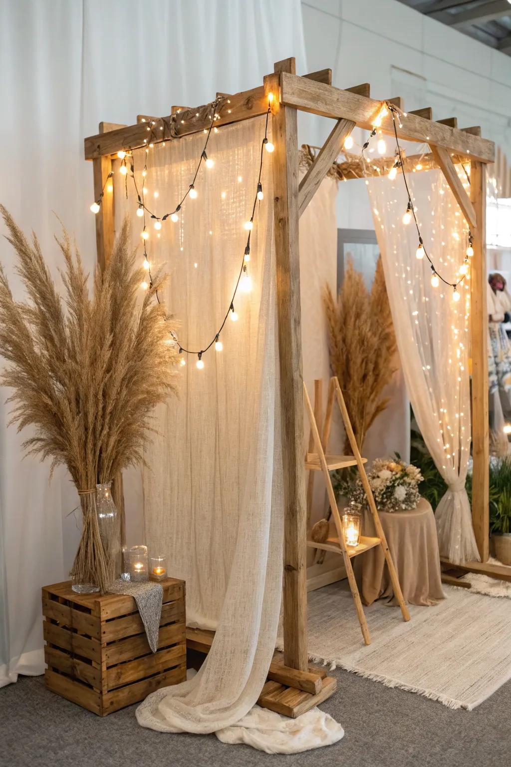Transform your craft booth into a snug sanctuary with captivating fairy lights.