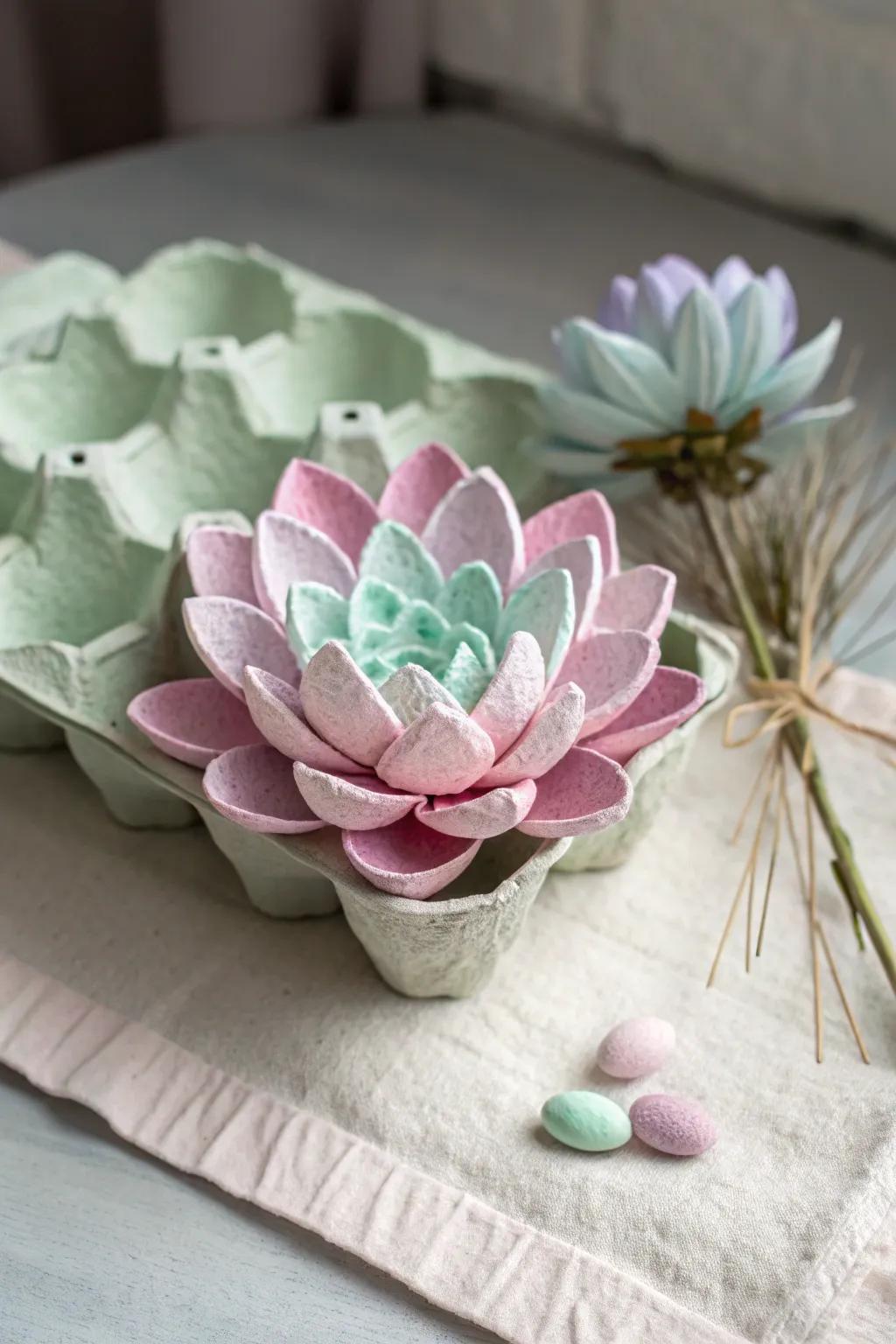 Transforming commonplace materials into a bunch of attractiveness. Uncover the allure of egg casing blossoms.