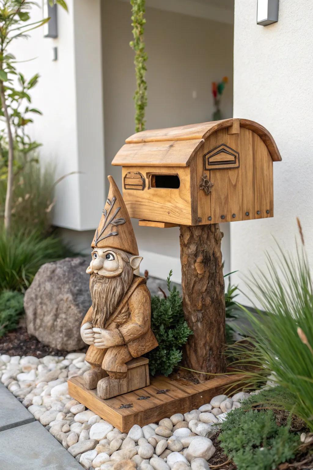 Infuse a touch of whimsy into your home with this charming imp mailbox, perfect for those who value minimalist design and a playful attitude.