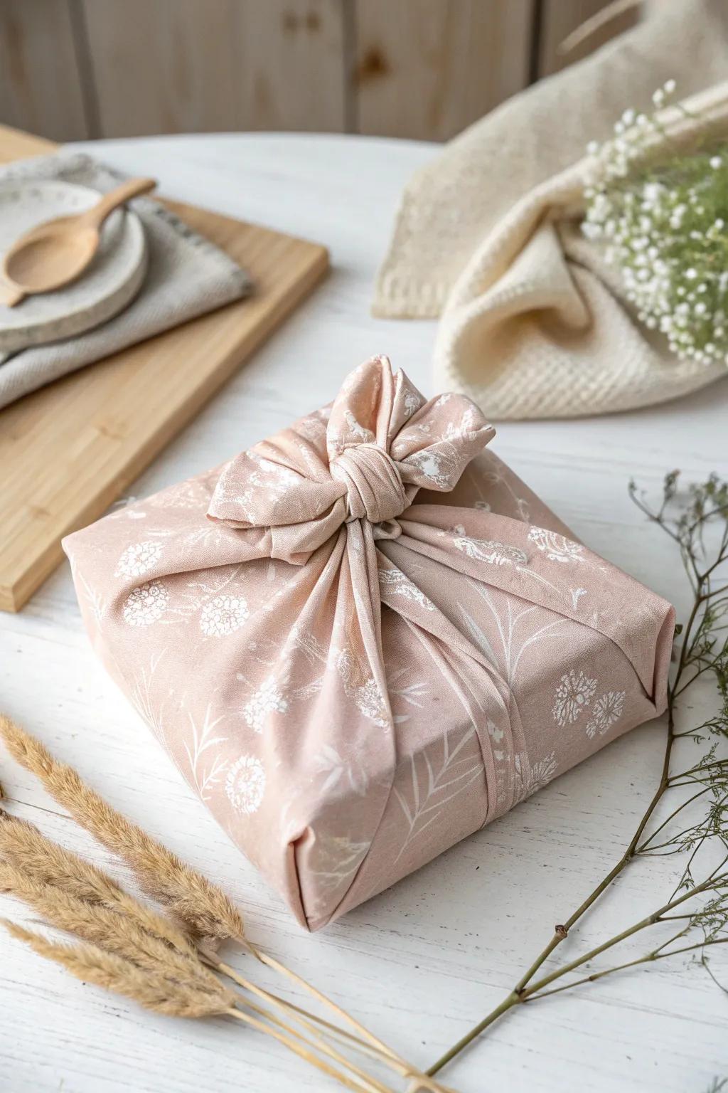 Unveil the artistry of Furoshiki: where elegance intertwines with sustainability in gift presentation.