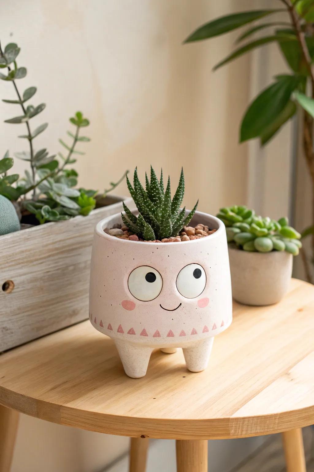 Convey joy to your verdure with this captivating creature seed vessel, where unpretentiousness harmonizes with spirited refinement.