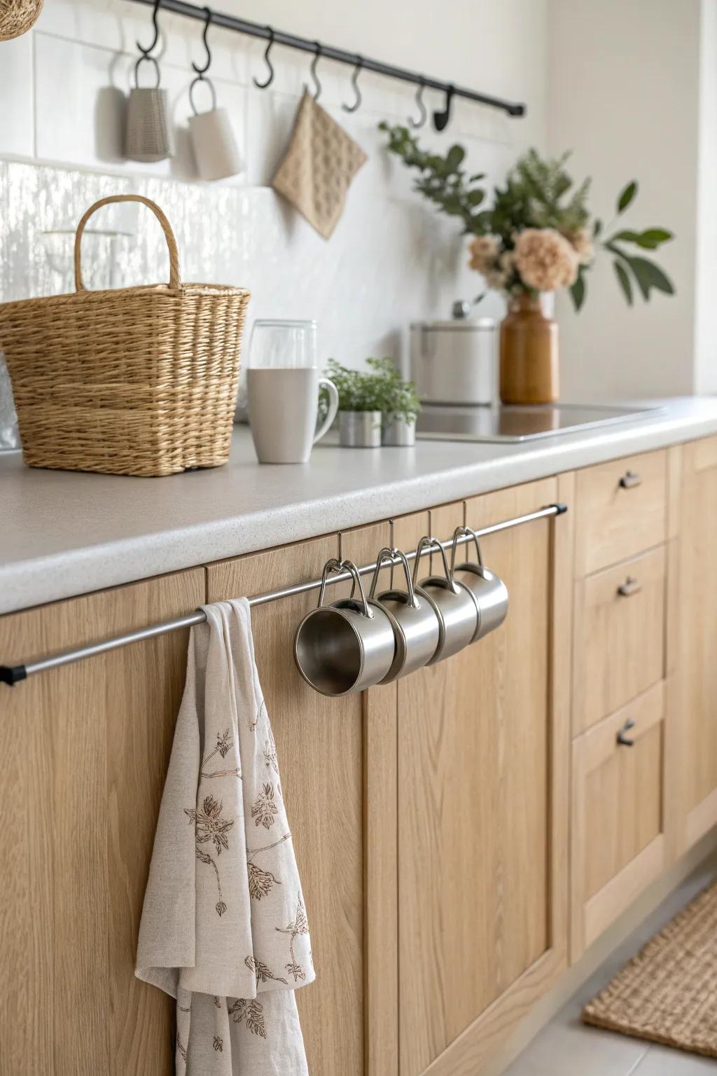 Elevate your culinary area storage with a stylish magnetic mug accommodation strip. Perfect blend of modern and minimalist design!