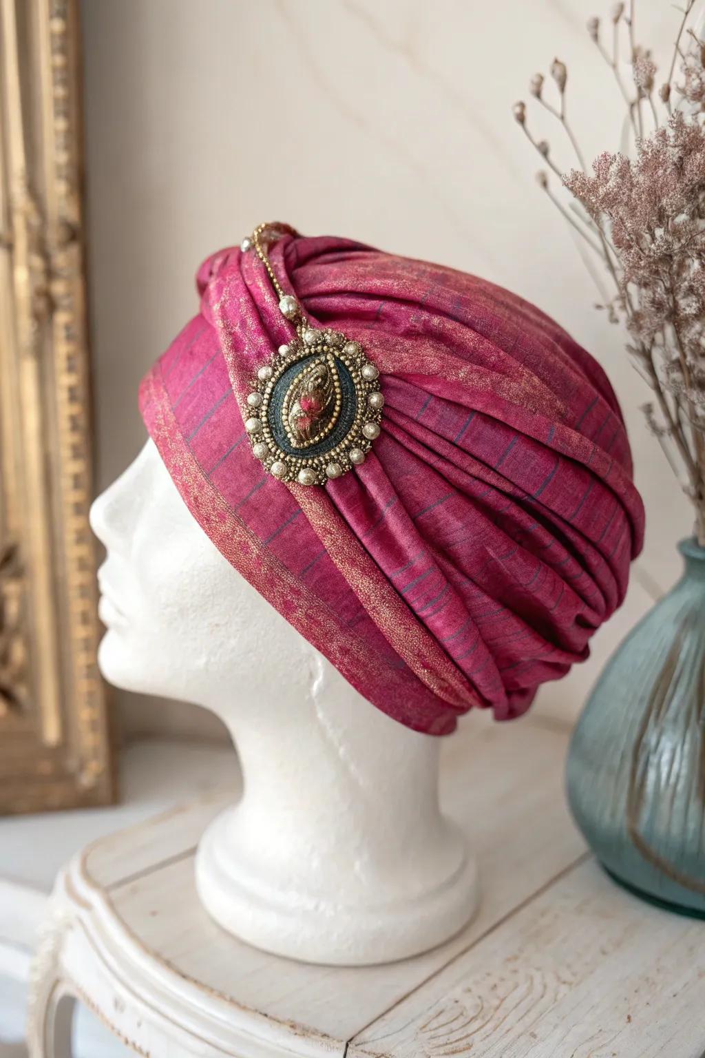 Introduce a hint of enchantment to your aesthetic with a stunning DIY spirit headwrap, complete with a glamorous clasp.