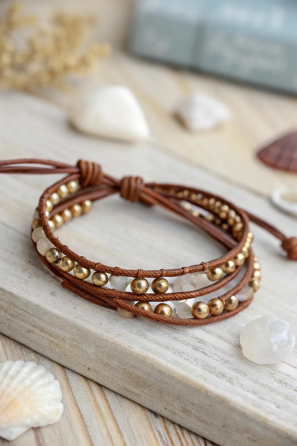 Embrace rustic grace with bespoke leather wrap bracelets; an ideal fusion of minimalism and panache.