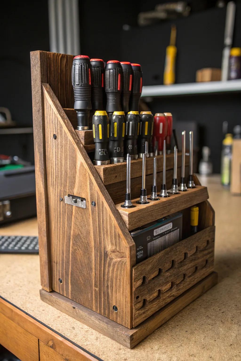 Resourceful Upcycling: From Disc Shelf to Sleek Screwdriver Holster