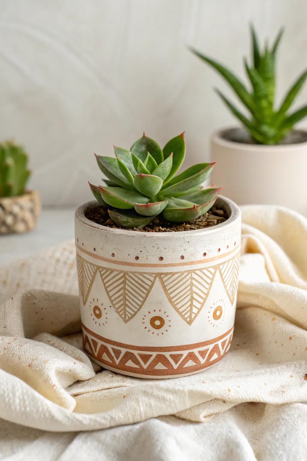 A gesture of nature and affection: a succulent in a bespoke vessel, ideal for thoughtful gifting.