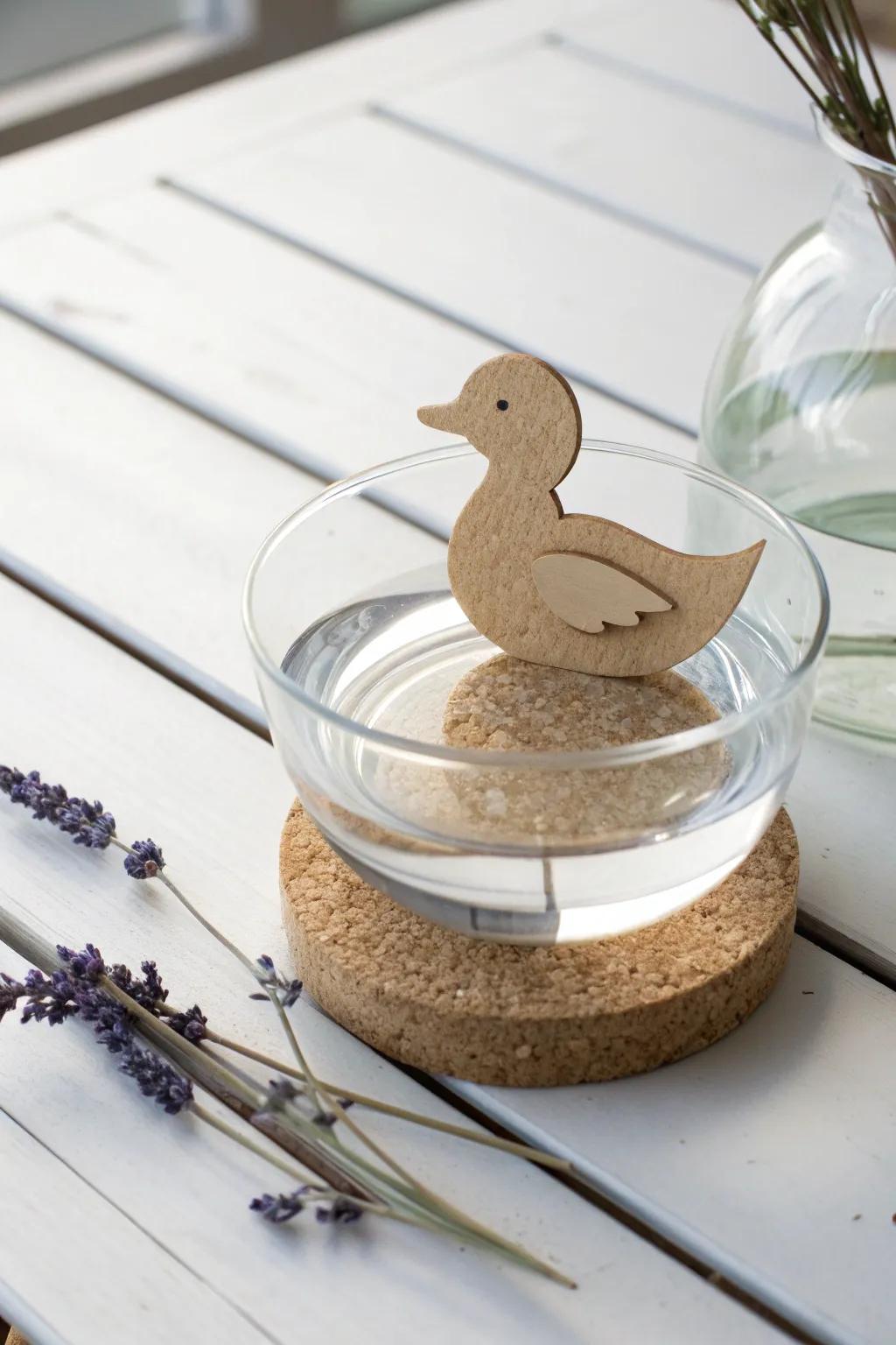 Craft your miniature buoyant duckies for a touch of inventive flair!