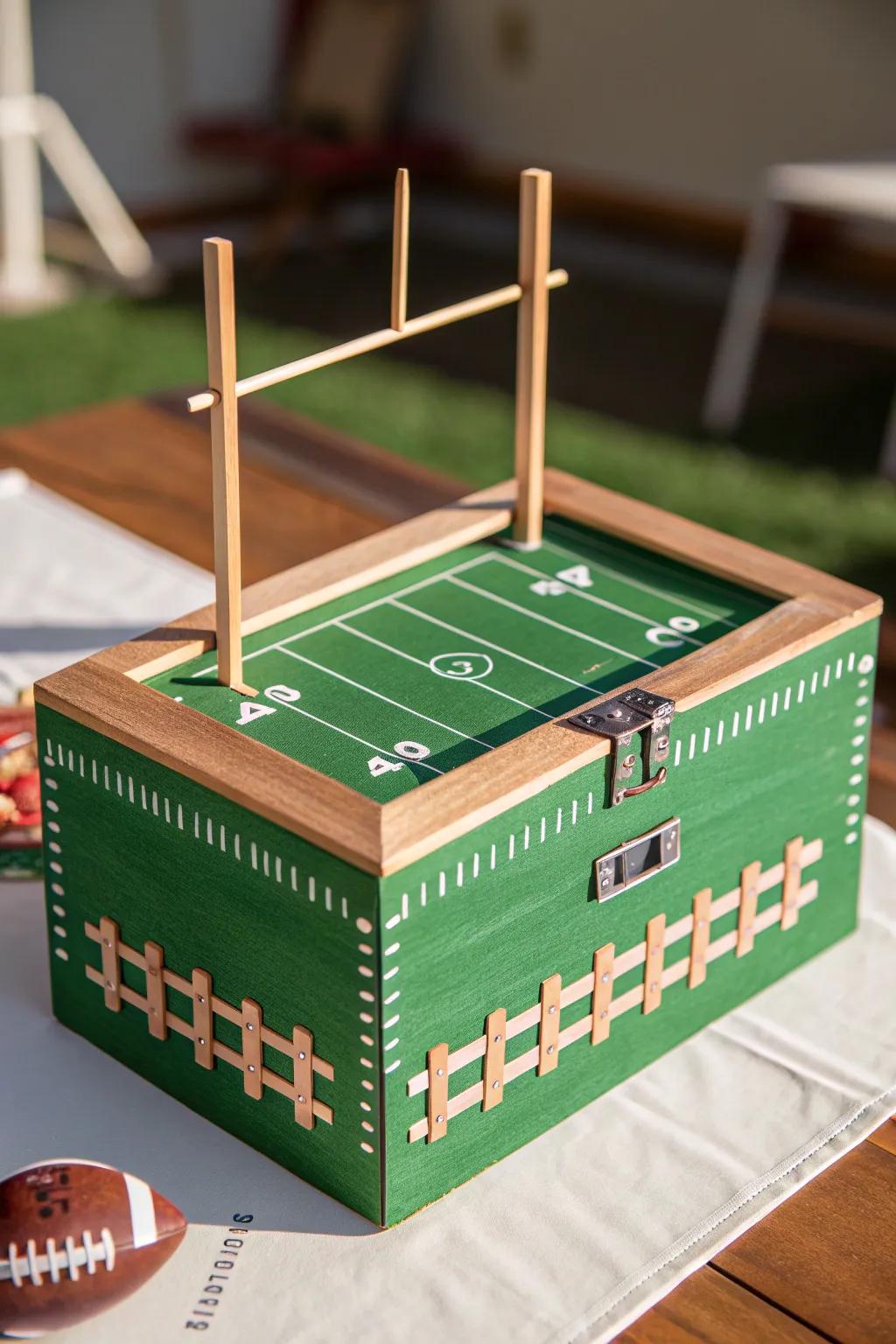 Make a stylish touchdown with this handcrafted interactive football Valentine container!