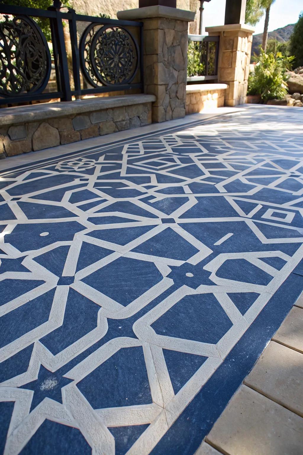 Rejuvenate your patio with patterned artistry—style melds with artistry.