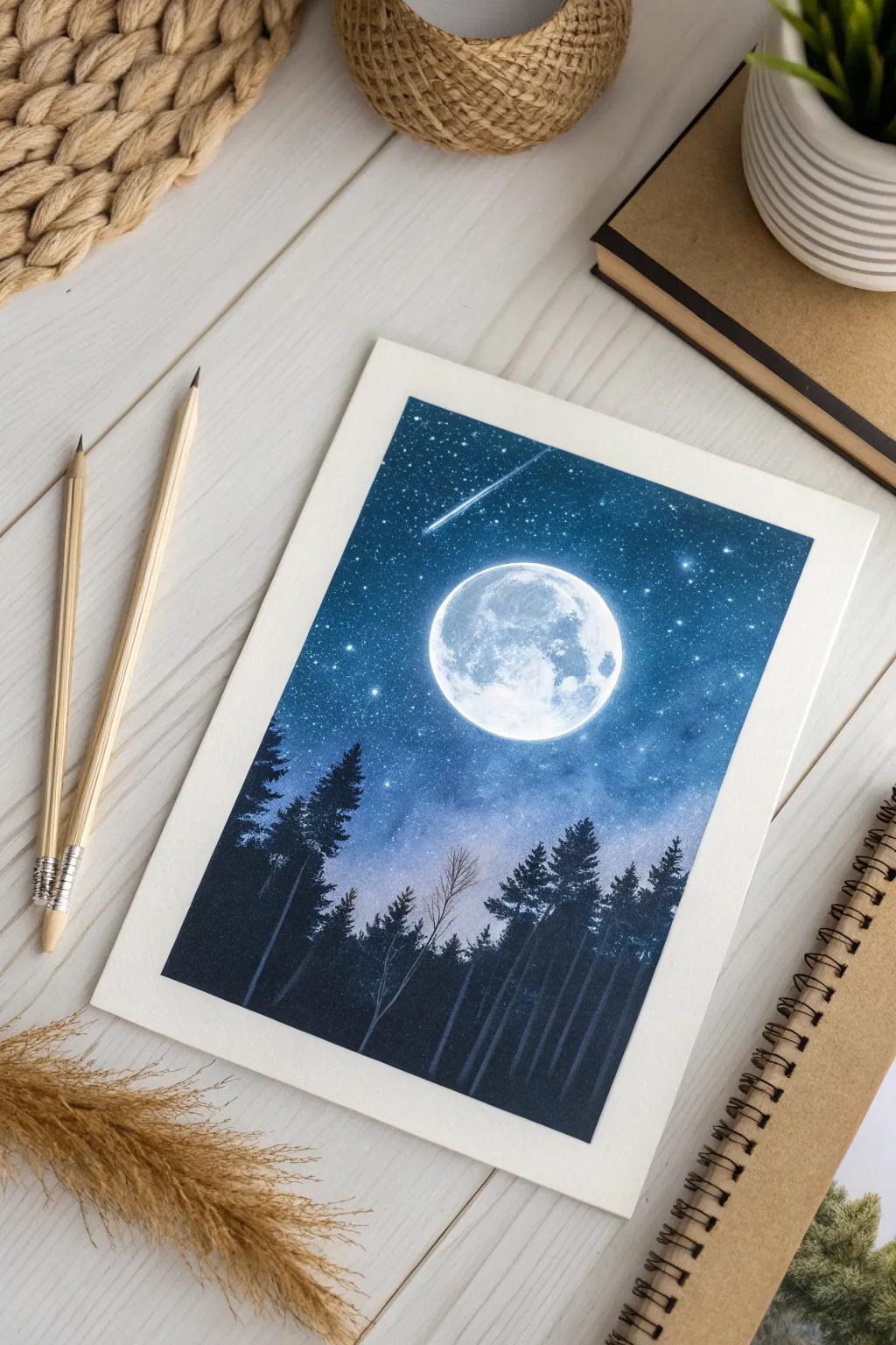 Embrace the enchantment of the night with this minimalist lunar masterpiece. 🌕✨
