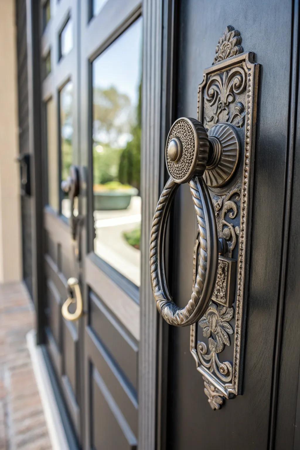 Ornamental hardware lends a personalized touch to your entryway.
