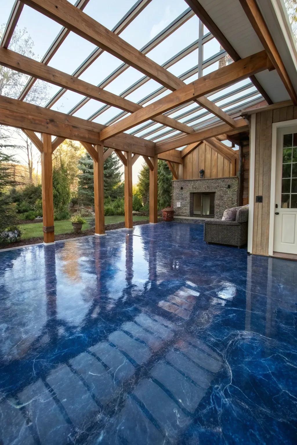 Transform your area with a smooth indoor-outdoor epoxy patio escape.