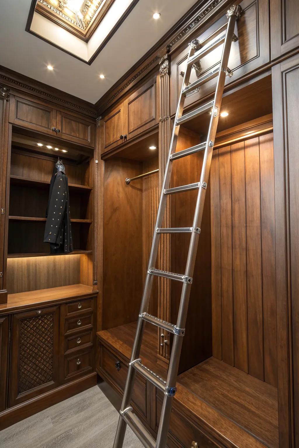 Elevate your storage solutions with this seamless ladder system.