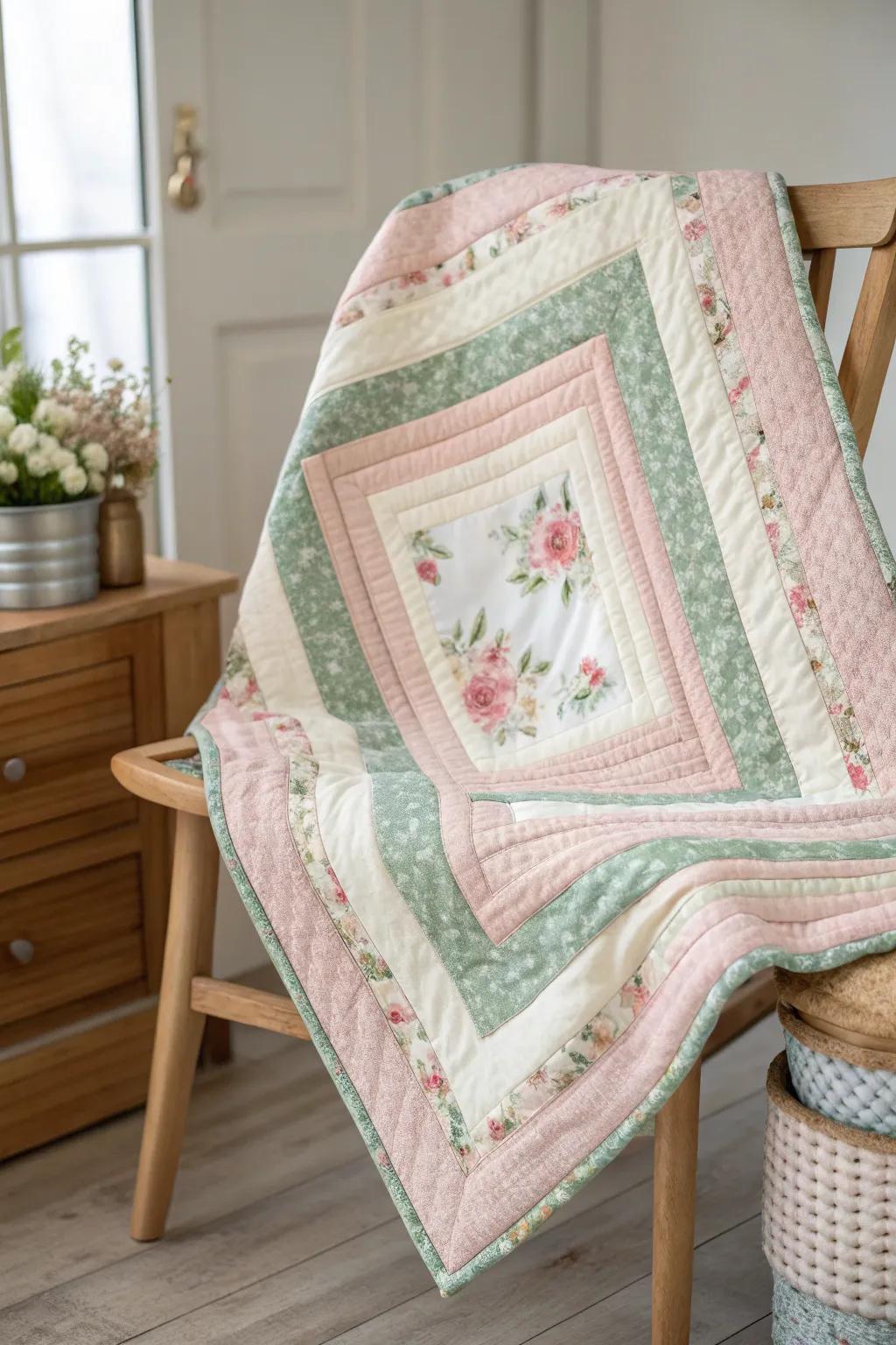 Surround yourself in comforting sophistication with this wood cabin quilt, where minimalism encounters the warmth of tradition.