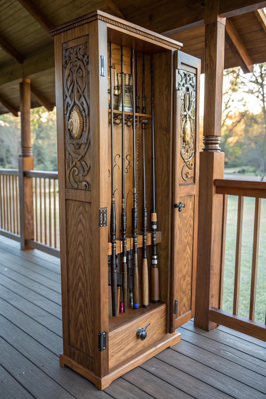 Master the skill of organization with this exquisite underdeck pole storage solution.