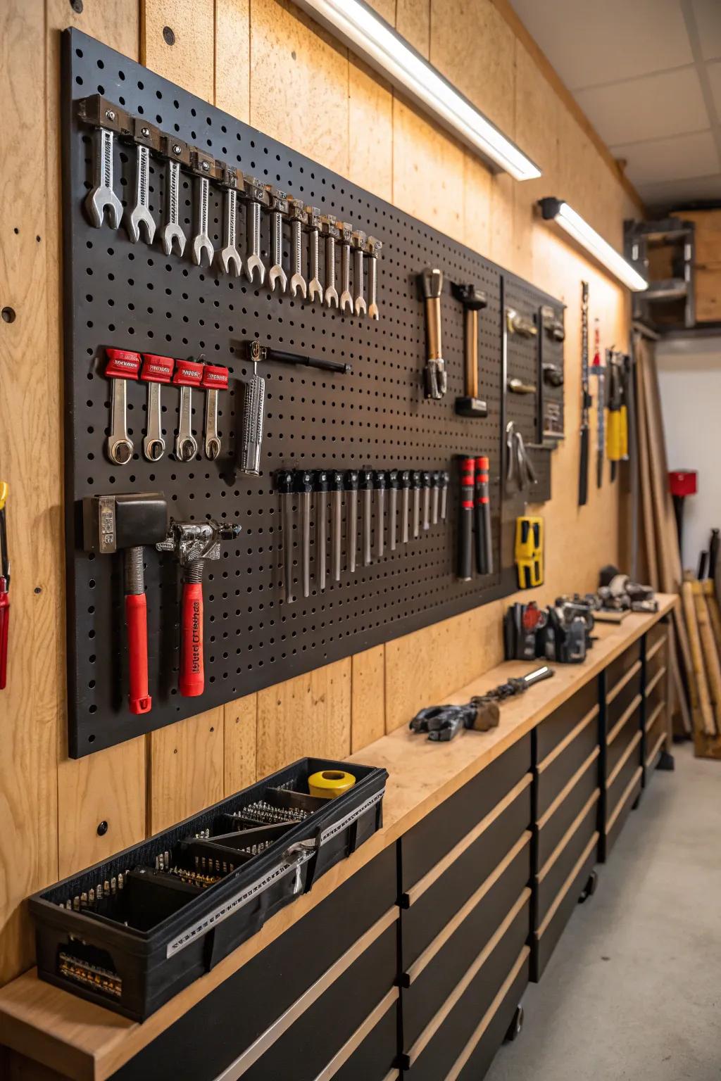 Transform your garage into a model of order and efficiency with a custom DIY tool display.