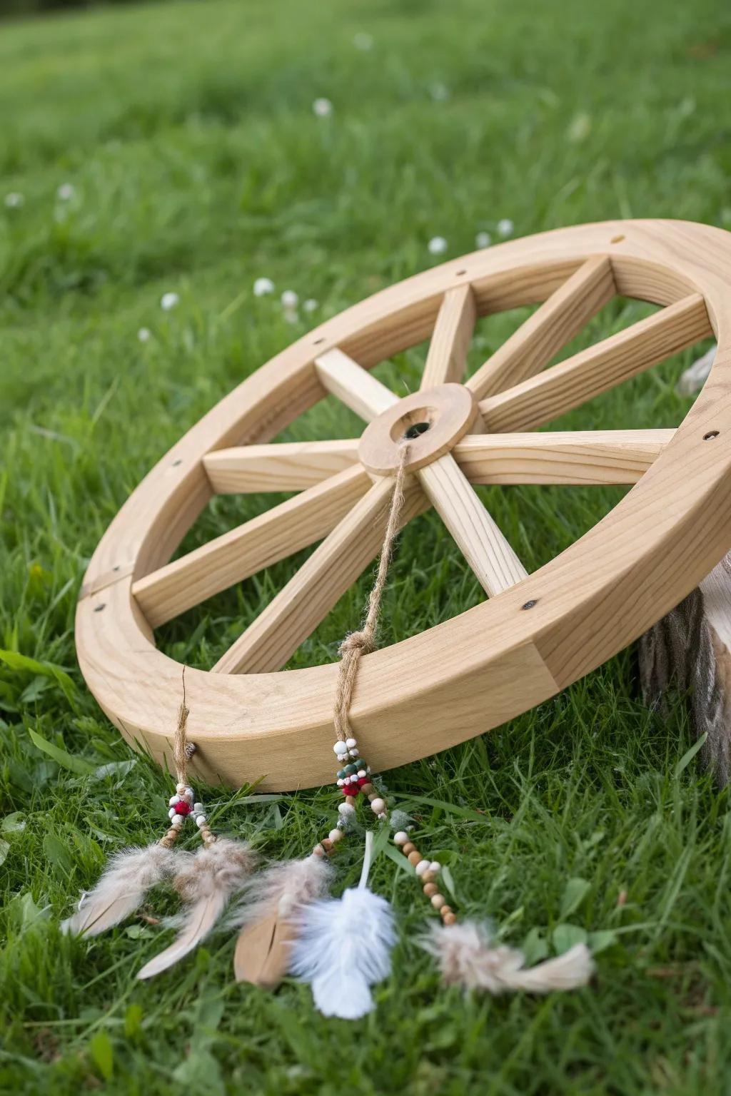 Elevate your garden's charm with a DIY hydration wheel that blends Scandinavian minimalism with boho grace.
