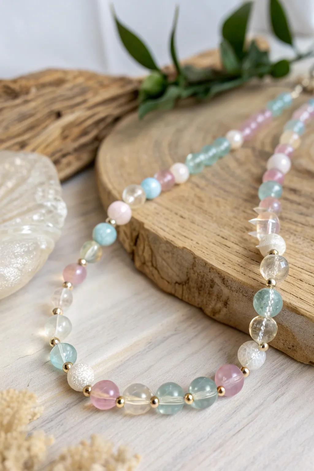 Appreciate the skill of simplicity featuring a hand-assembled glass beaded necklace that shares its very own tale.