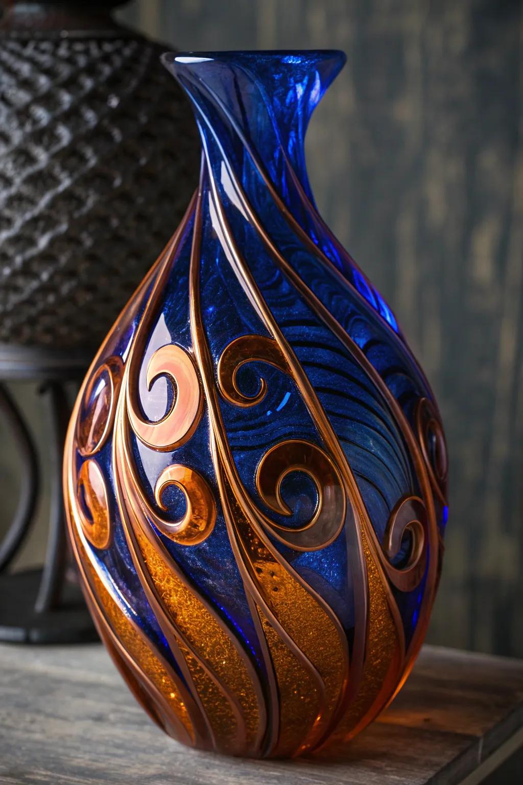 Ignite your imagination through this masterfully glass-formed non-representational figure—where artistry encounters creativity.