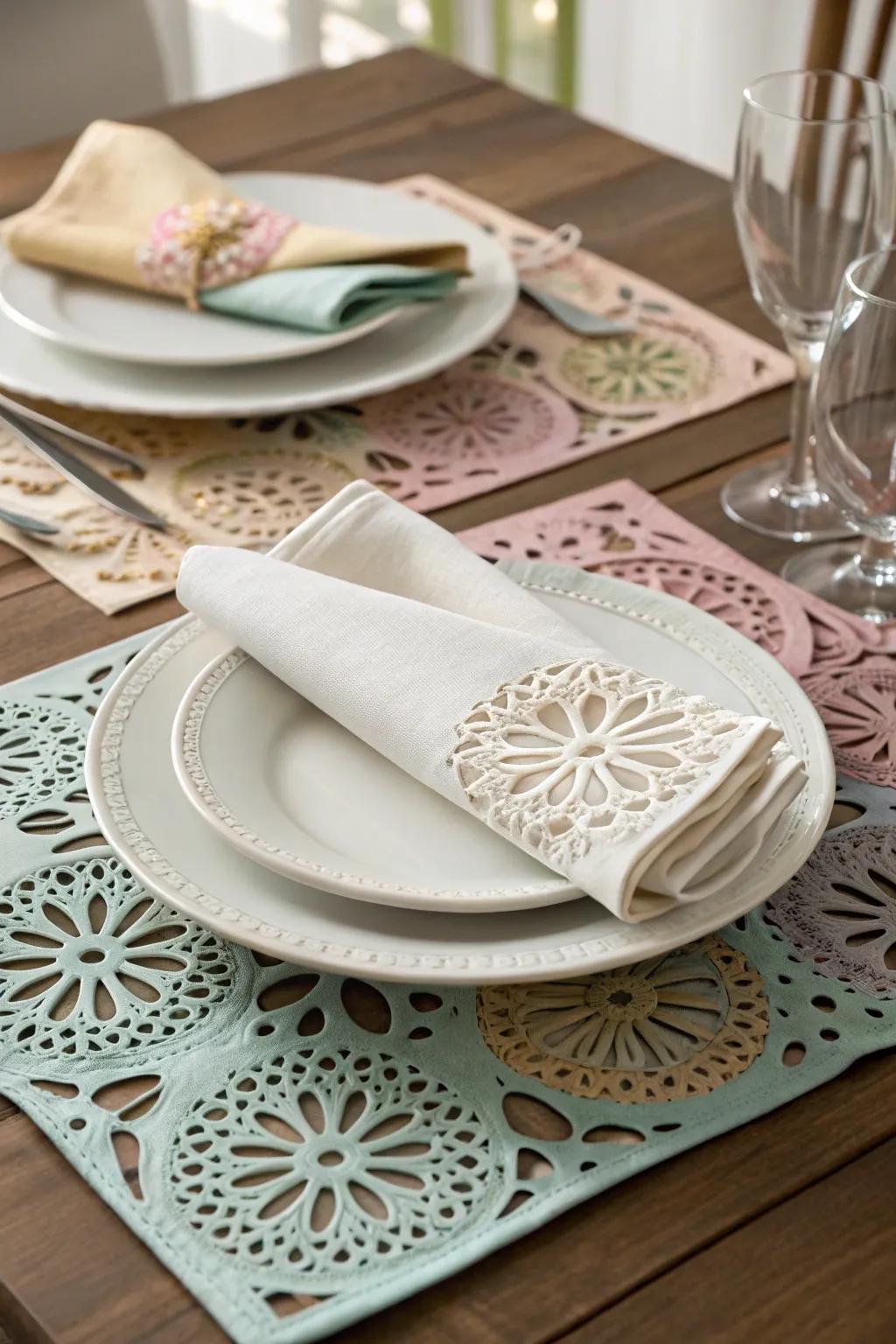 Elevate your dining experience with bespoke Artisan Creator-designed serviettes that add a personal touch to your celebrations.