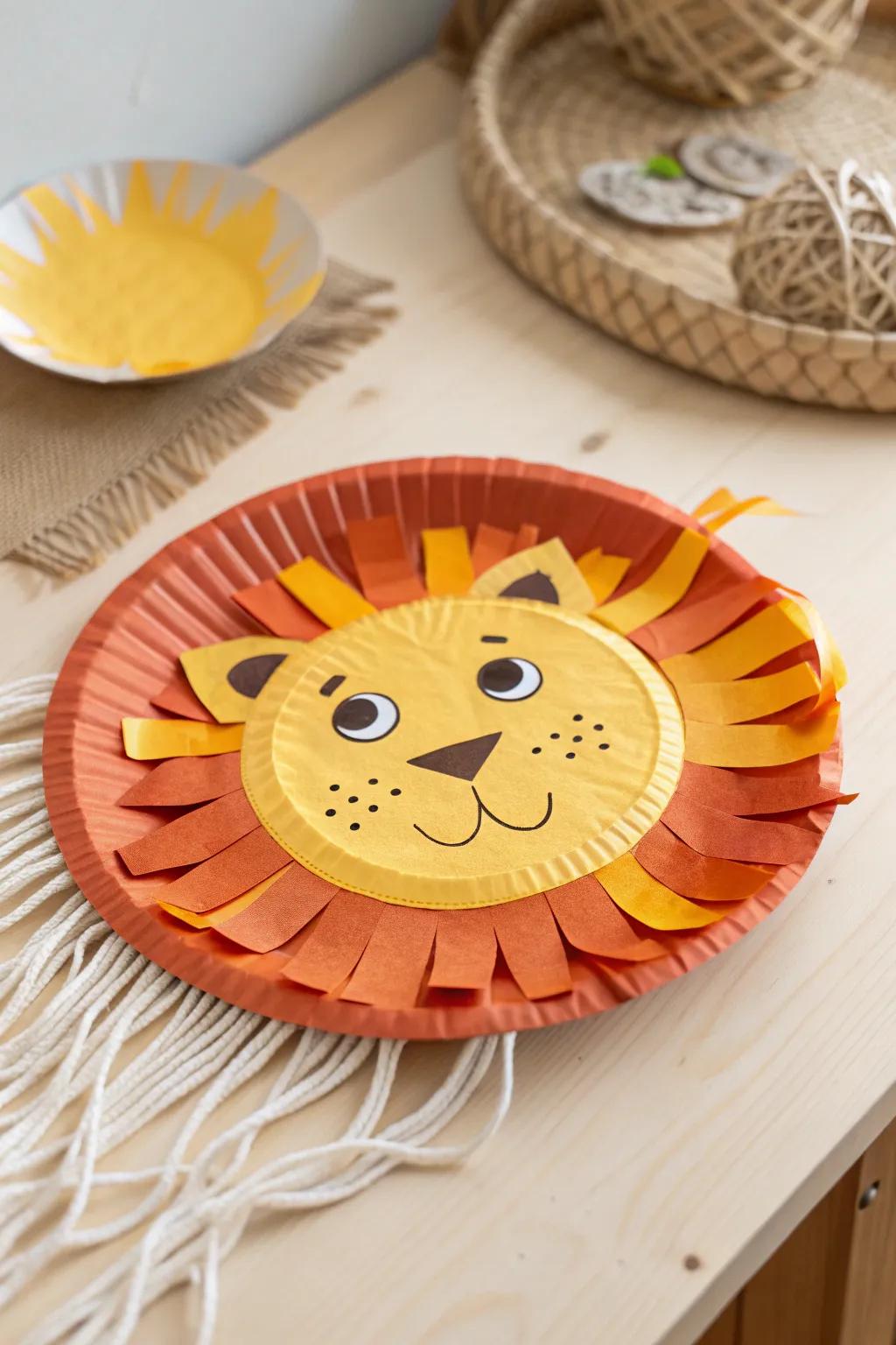 Ignite creativity with simple crafts: A charming paper plate lion mask that kids will adore!