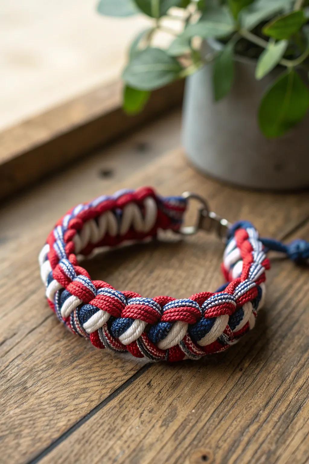 Fashioned with affection: A paracord wristband that commemorates our heroes stylishly.