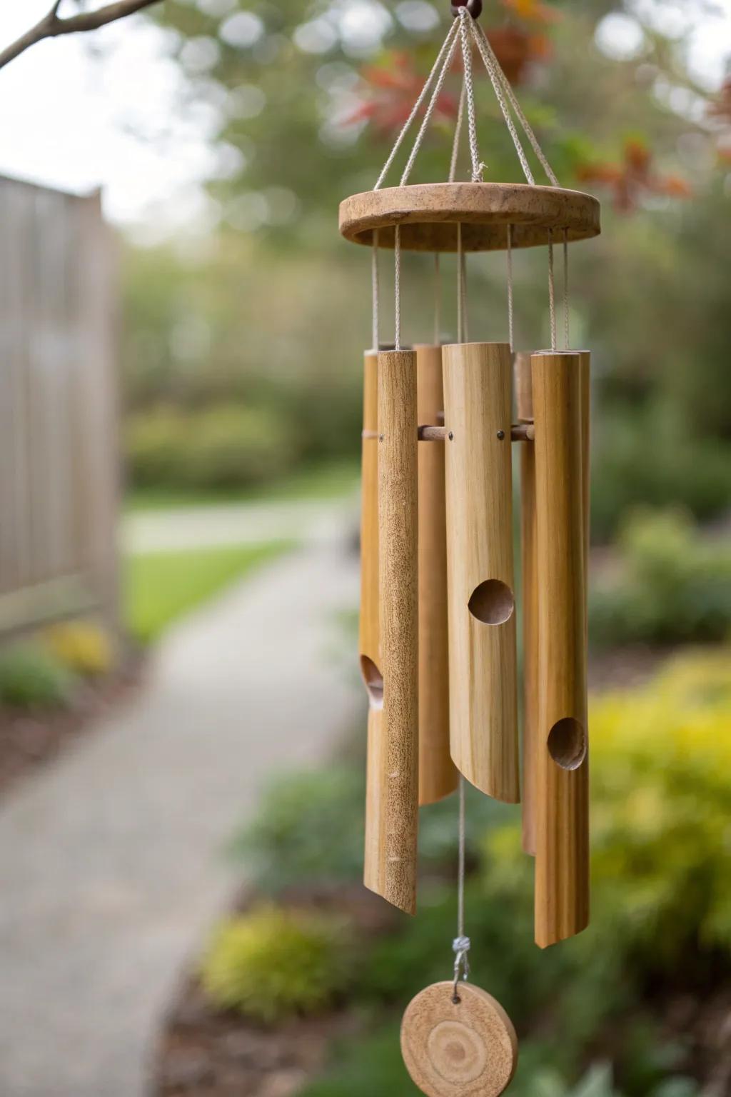 Embrace nature's melody with this cane wind chime, where simplicity converges with serene charm.