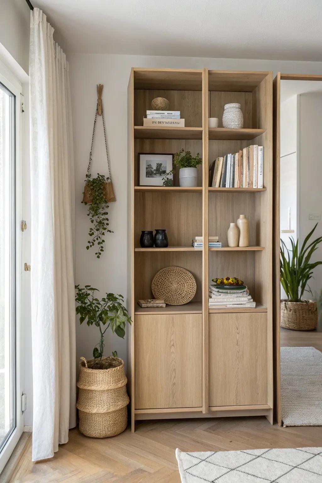 Improve your closet using a stylish book storage – the ideal fusion of storage and ornamentation for a minimalist refuge.