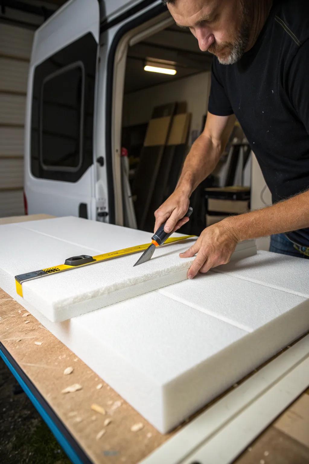Precision in Craft: Transform your RV with expertly fitted foam boards.