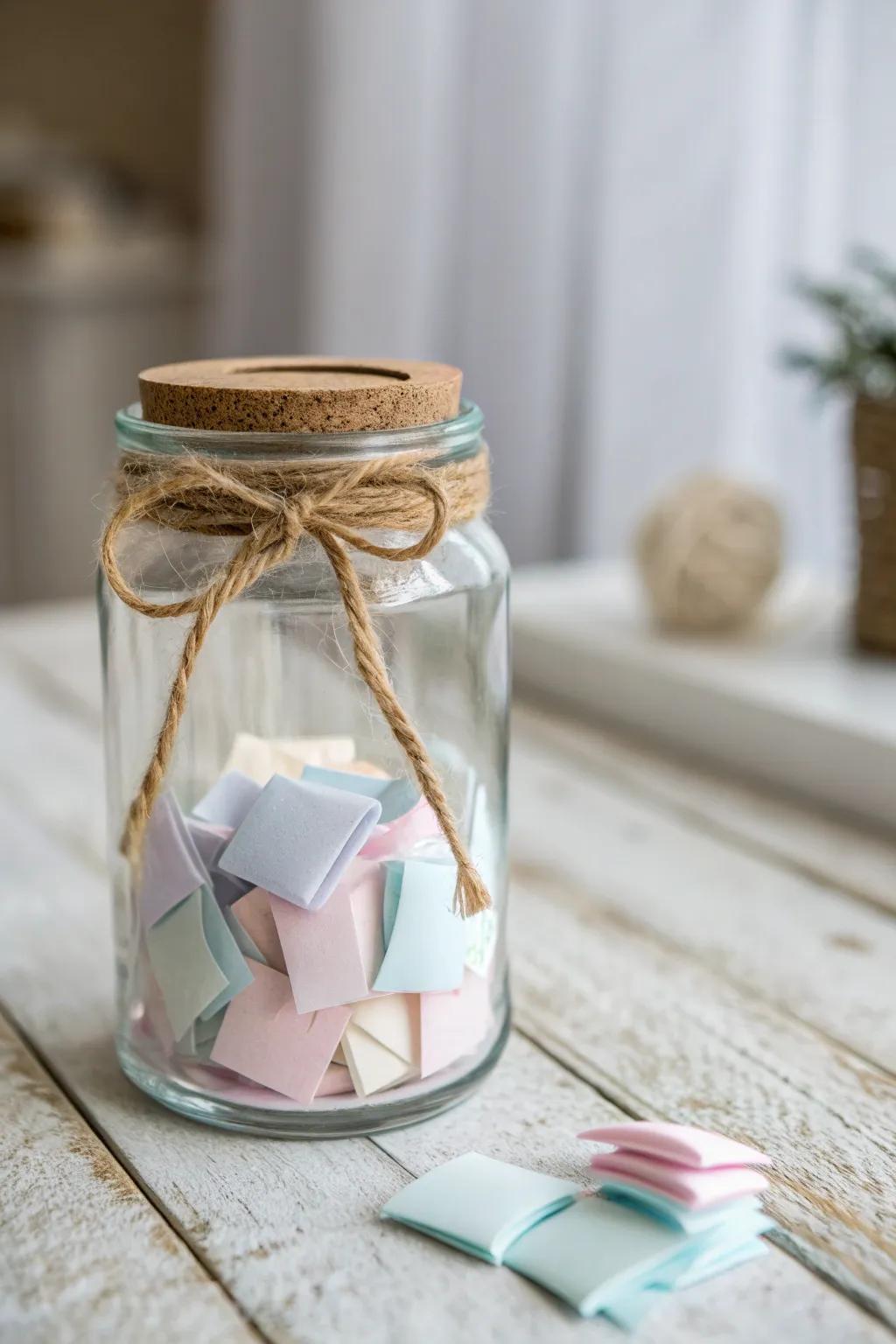 Imbue the warmth of kind words within a vessel—a gentle nod to affection and reassurance.