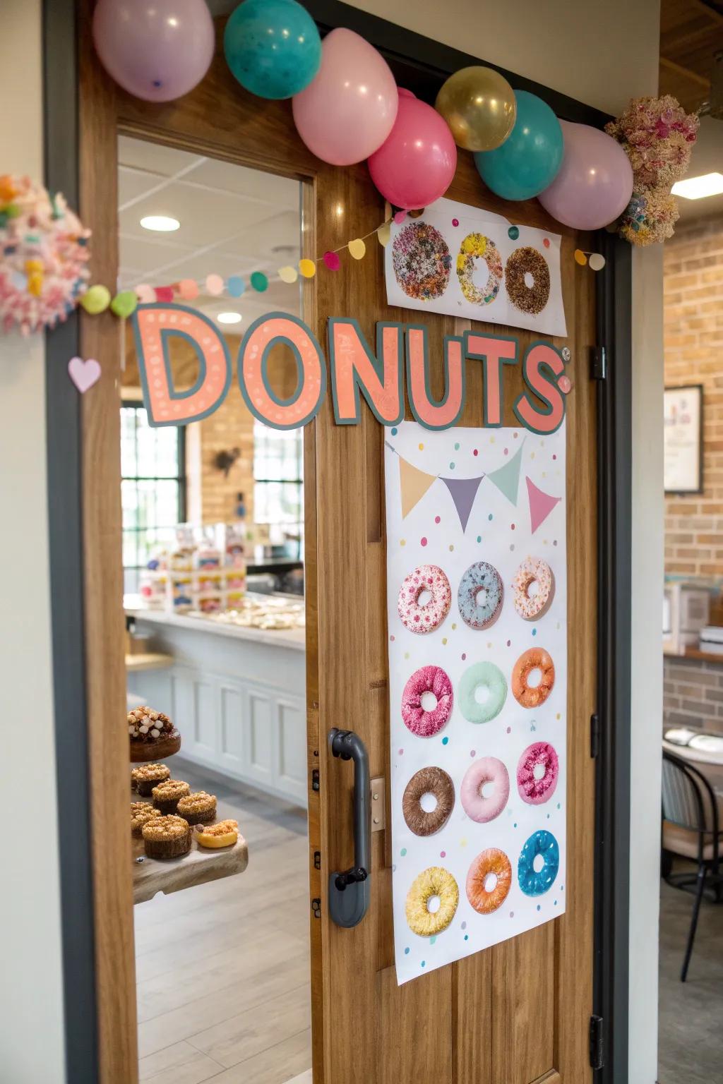 Playful wordplay with treat decor lends humor and charm.