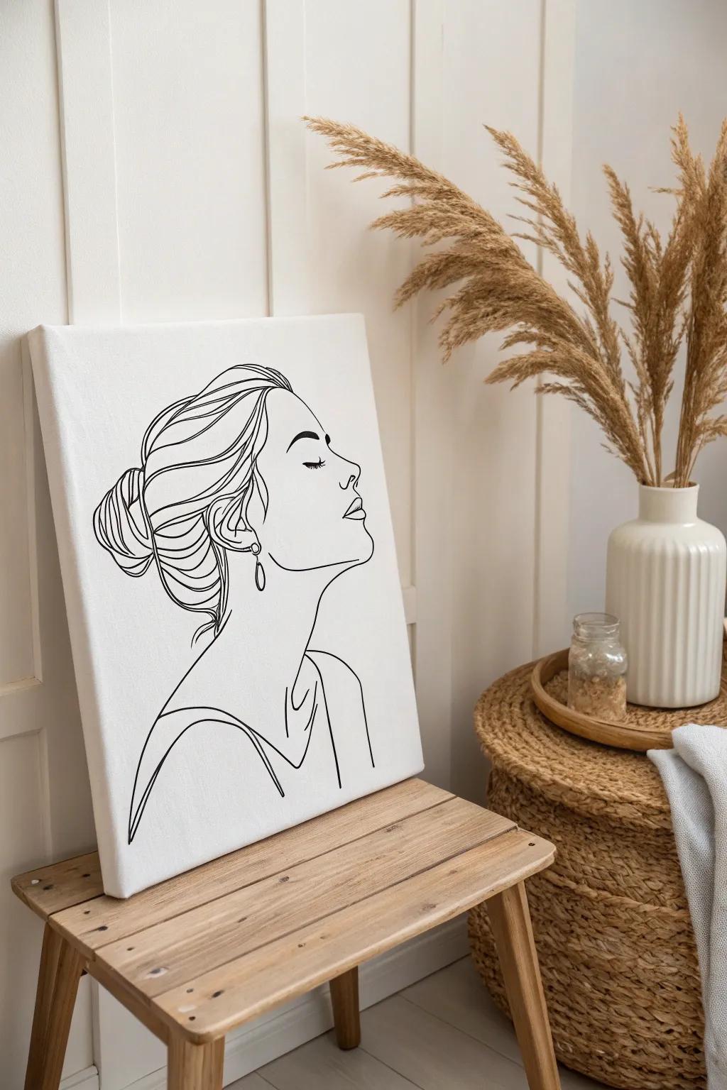 Effortless elegance in one stroke: Discover the art of continuous line portraits.