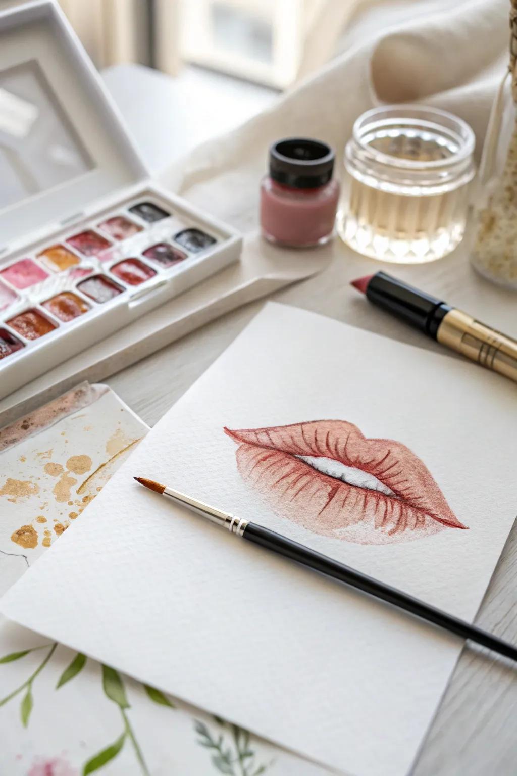 Venture into the realm of mixed medium lip illustration with a hint of Scandinavian minimalism and bohemian sophistication. 🎨✨ #ArtisticExpression
