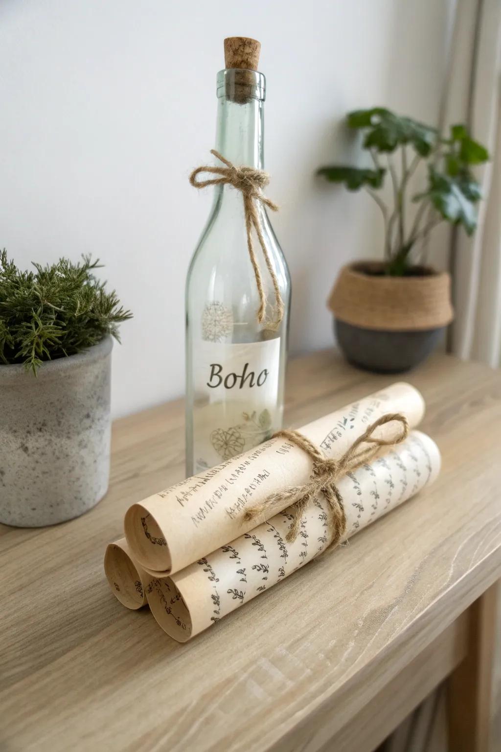 Capture daily motivation with a straightforward, yet beautiful, bottled sentiment.