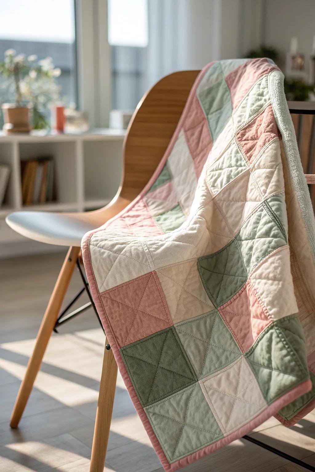 Embrace the allure of patchwork with this eclectic quilt border, where each fragment narrates its individual tale.
