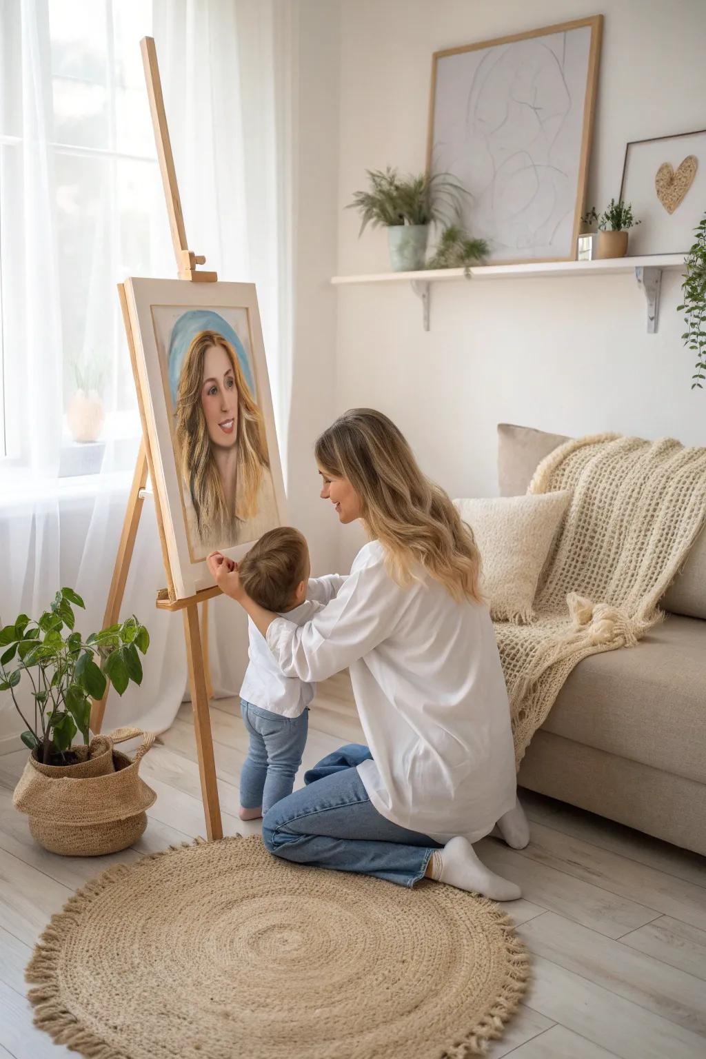 Immortalizing the tender bond of motherhood with minimalist sophistication.