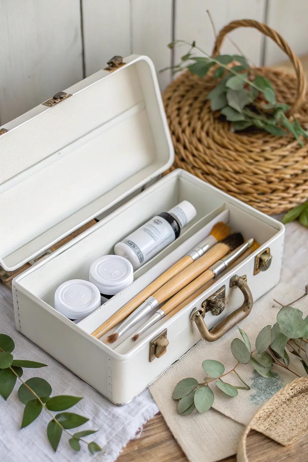 Revolutionize your art space with an enchanting toolbox transformation. An ideal combination of practicality and aesthetics!