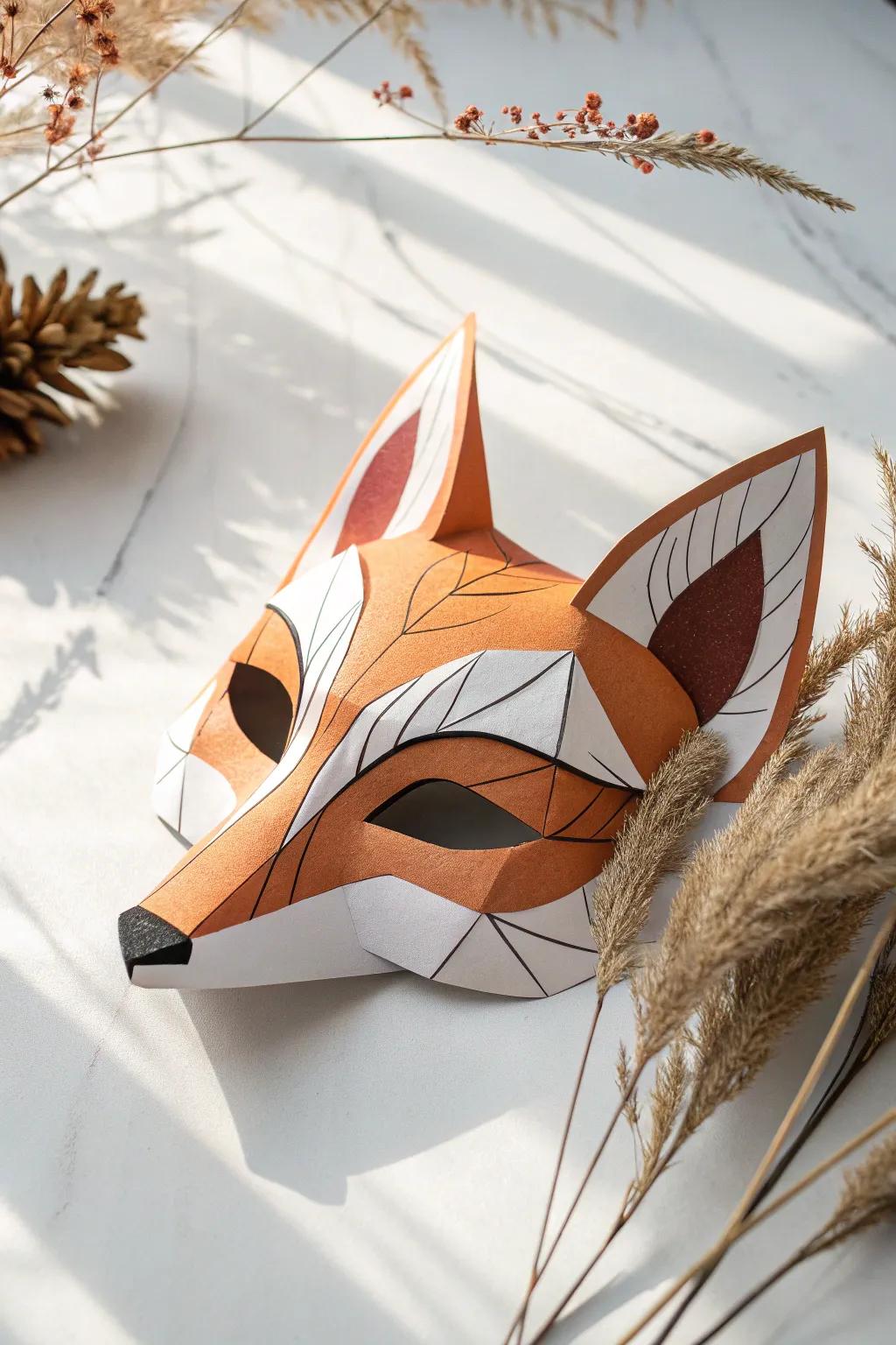 Let loose your imaginative side through this delightful paper fox face covering—optimal for adding a spirited element to any disguise celebration!
