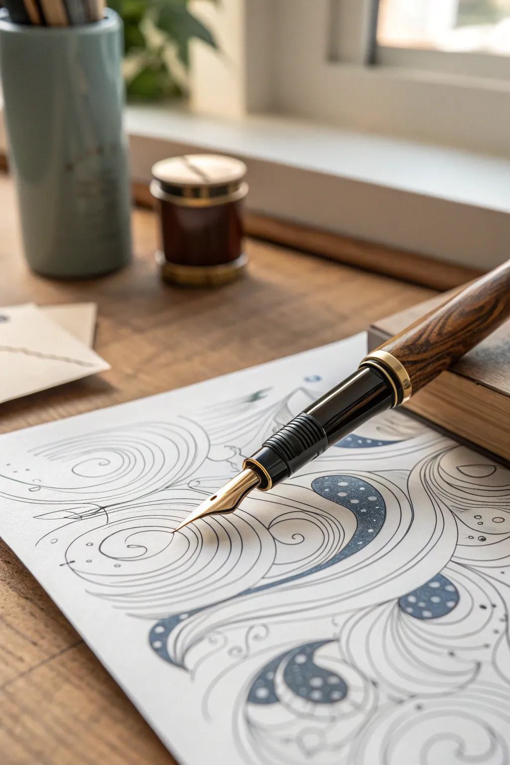 Unlock your creativity through the finesse of abstract pen craftsmanship. 🎨🖋️ #ScandinavianDesign #BohoChic