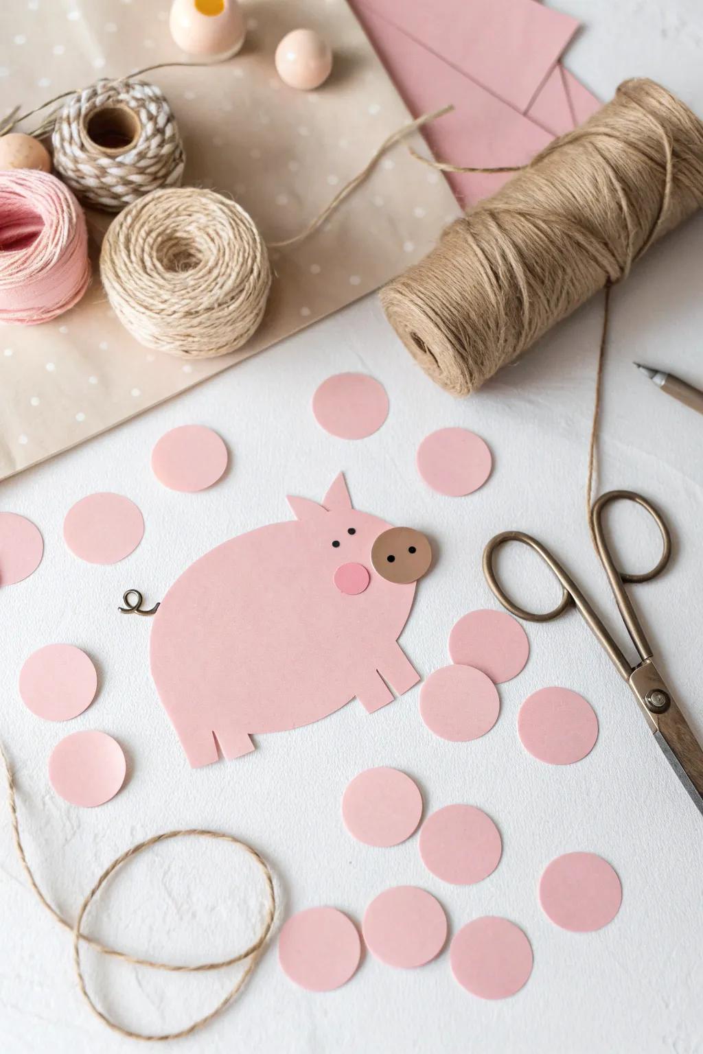 Embrace simplicity and ingenuity with this captivating pig craft concept, ideal for small hands and expansive imaginations.