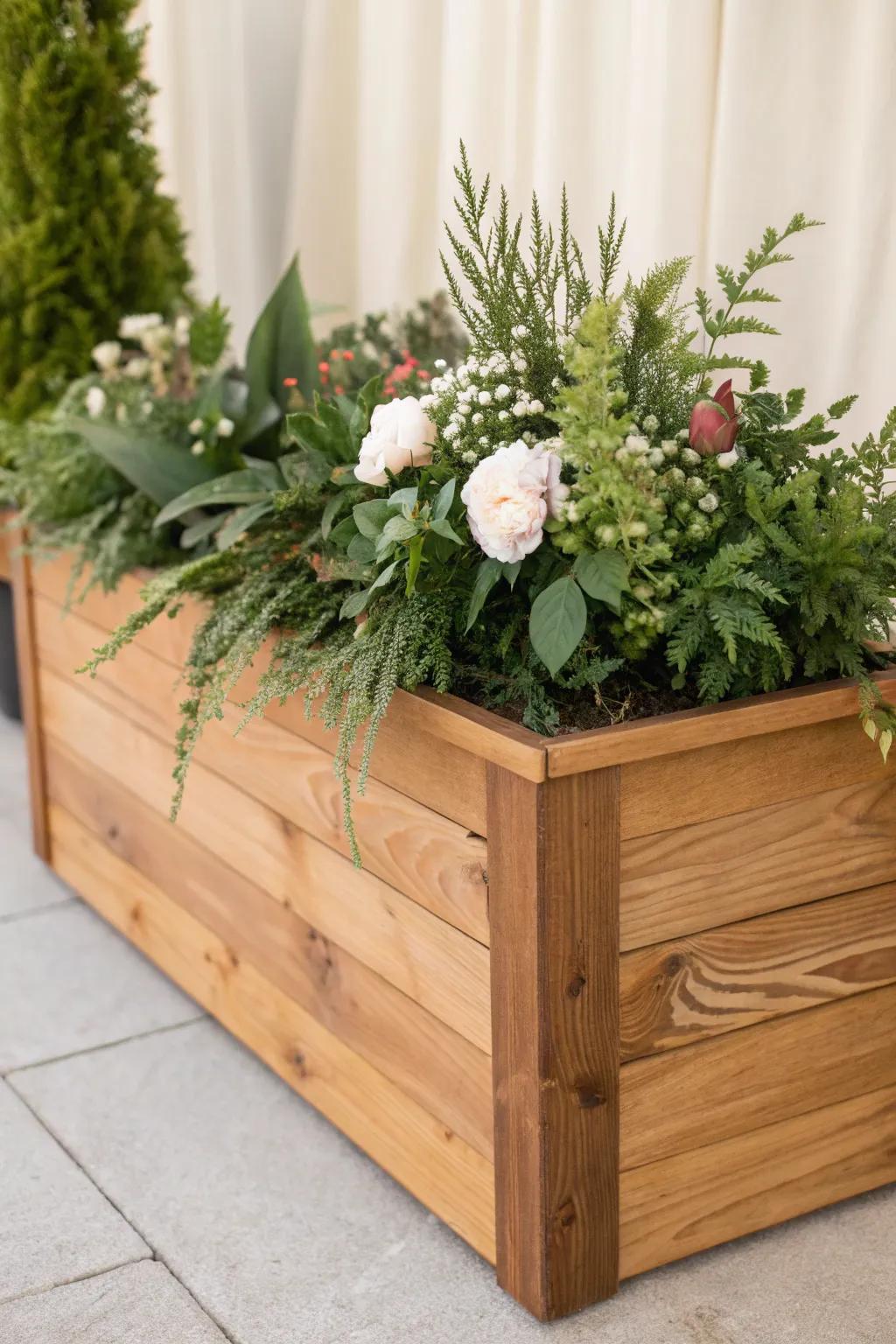 Elevate your garden style with this chic cedar elevated container—where simplicity meets natural beauty.
