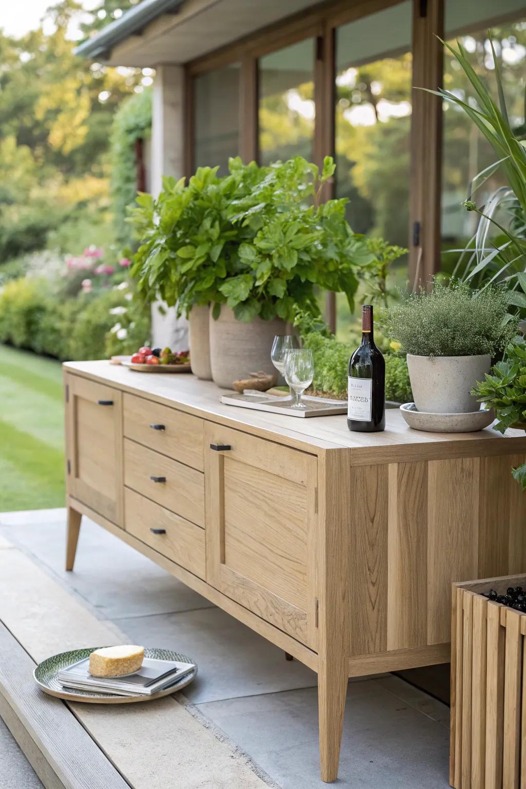 Transform your space with a convertible dining sideboard that celebrates nature and style.